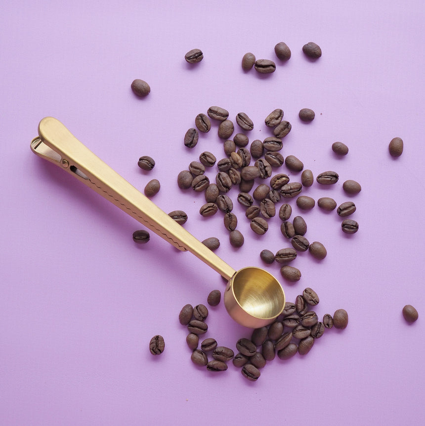 Brass coffee scoop